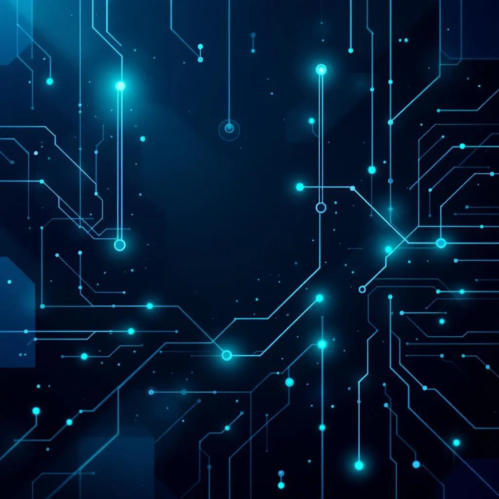 Abstrakcyjne tło z elementami technologicznymi symbolizującymi nowoczesność aplikacji